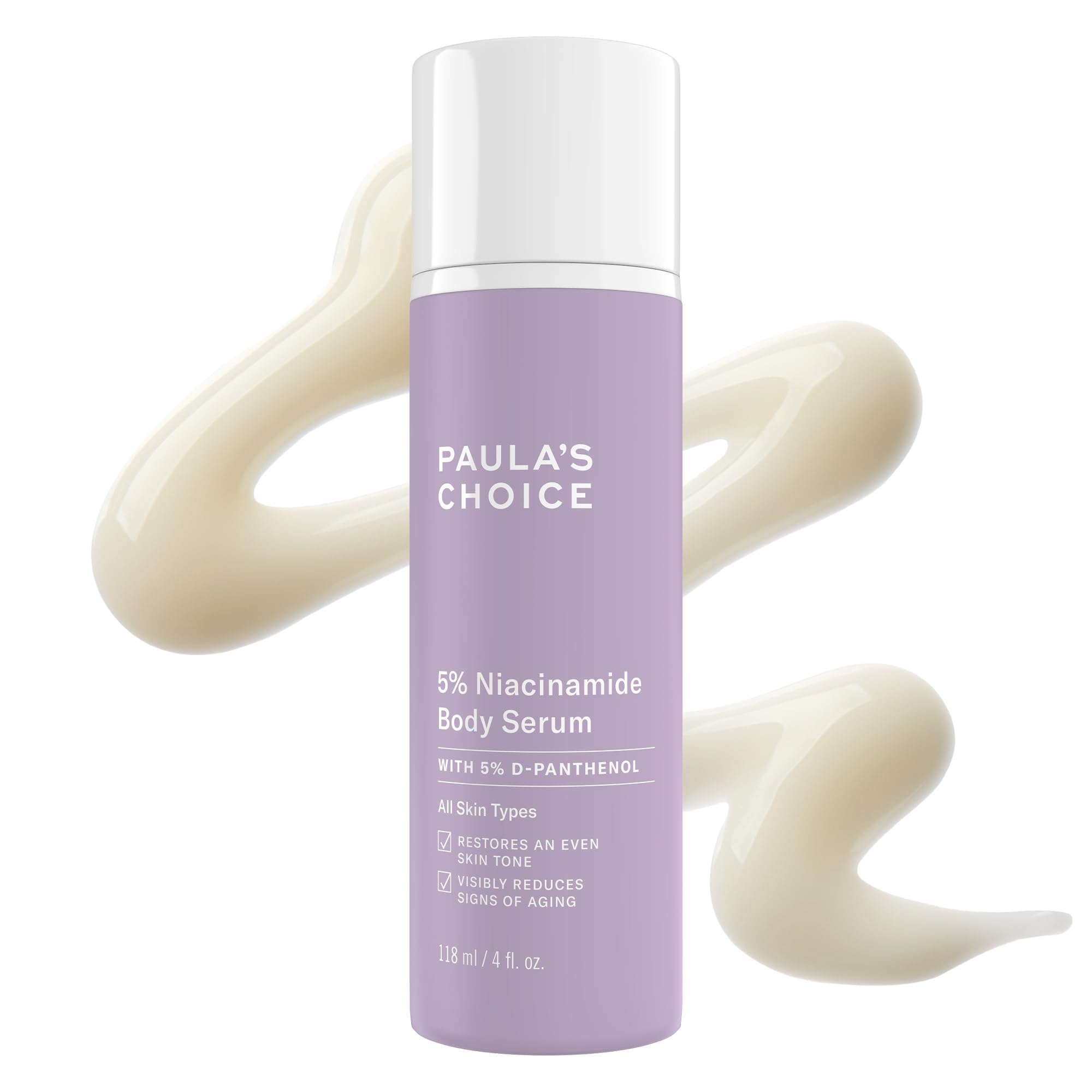 Paula's Choice 5% Niacinamide Body Treatment bottle showing fragrance-free formula for even tone