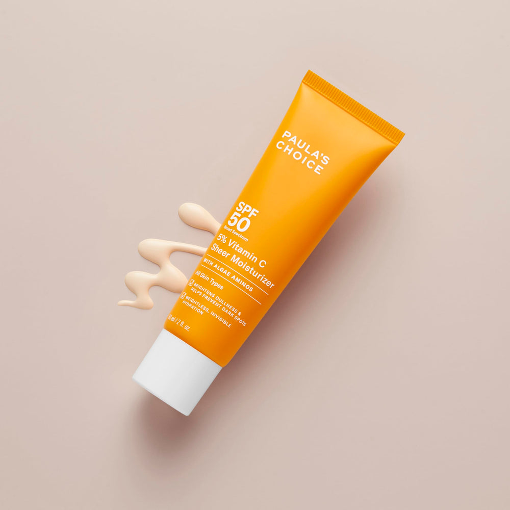Paula's Choice 5% Vitamin C Sheer Sunscreen providing broad-spectrum protection.