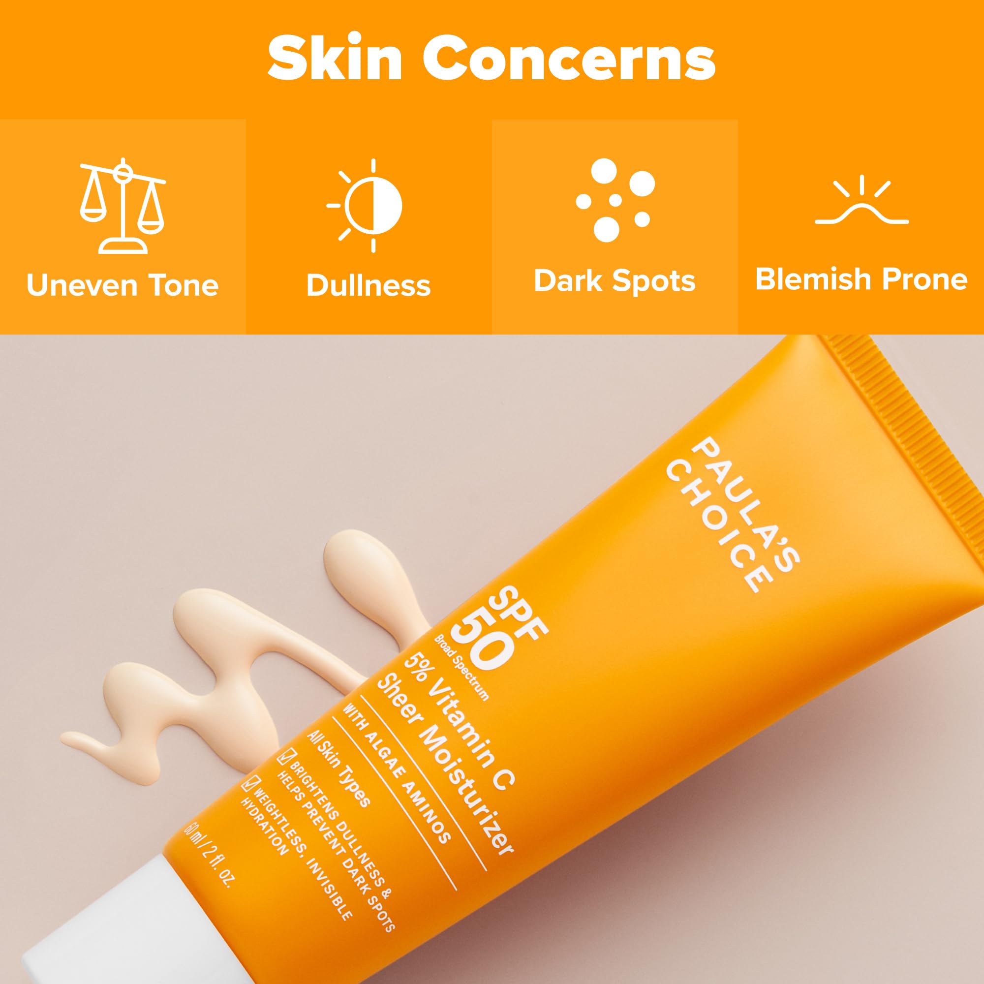 Paula's Choice 5% Vitamin C Sheer Sunscreen on clean skin for a smooth base.