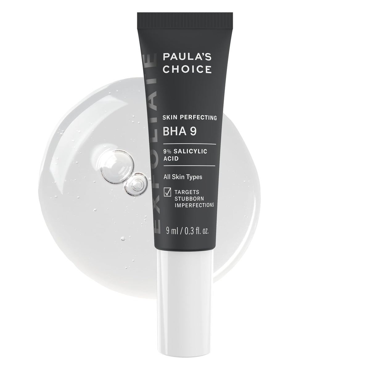 Paula's Choice BHA 9 spot treatment bottle close-up highlighting fragrance-free formula