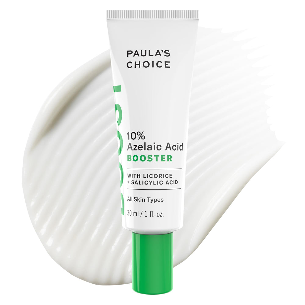 Paula's Choice BOOST 10% Azelaic Acid Booster bottle, fast-absorbing oil-free formula for clearer skin.