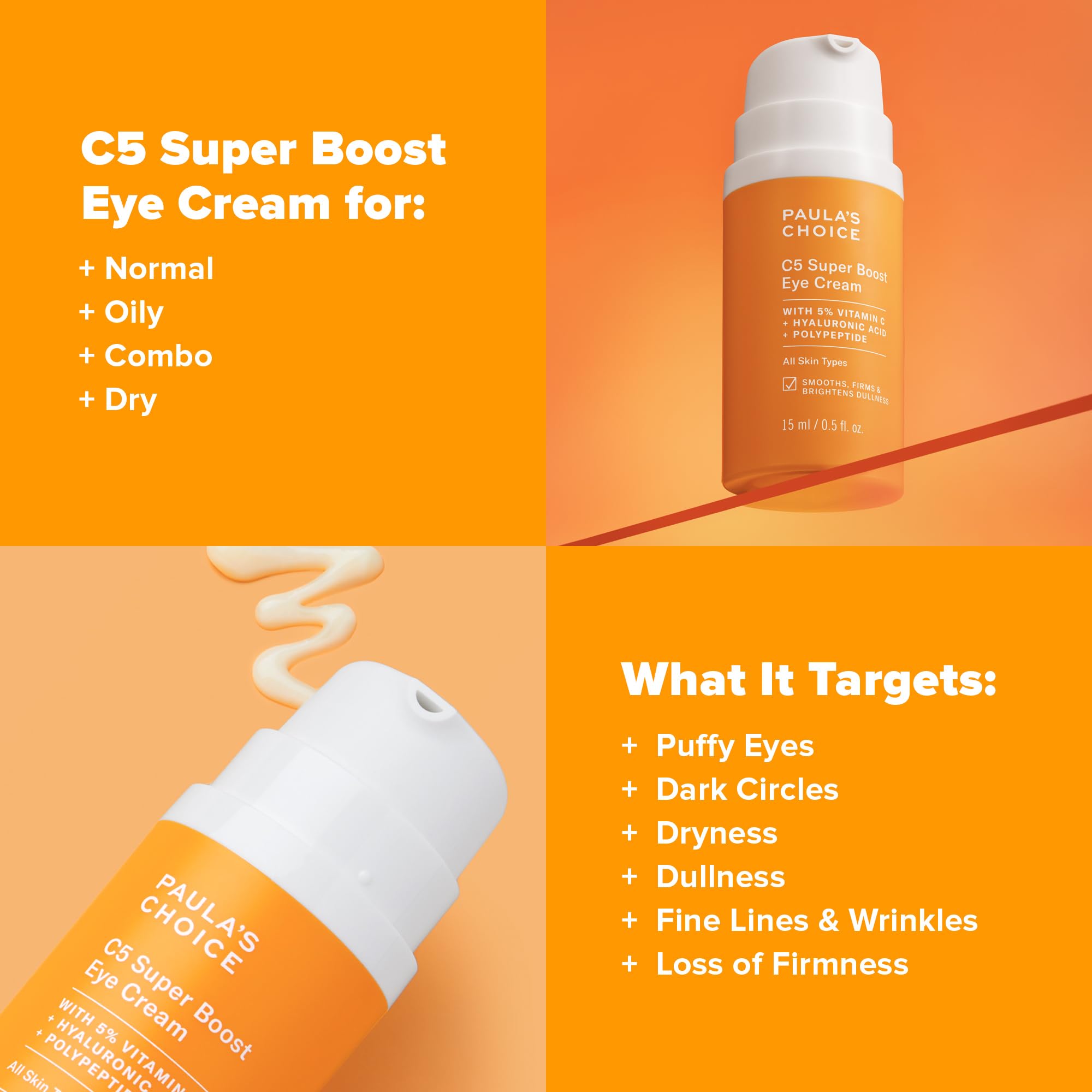 Swatch of the C5 eye cream demonstrating subtle color and smooth glide for fine lines