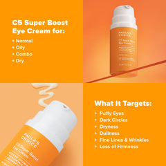 Swatch of the C5 eye cream demonstrating subtle color and smooth glide for fine lines