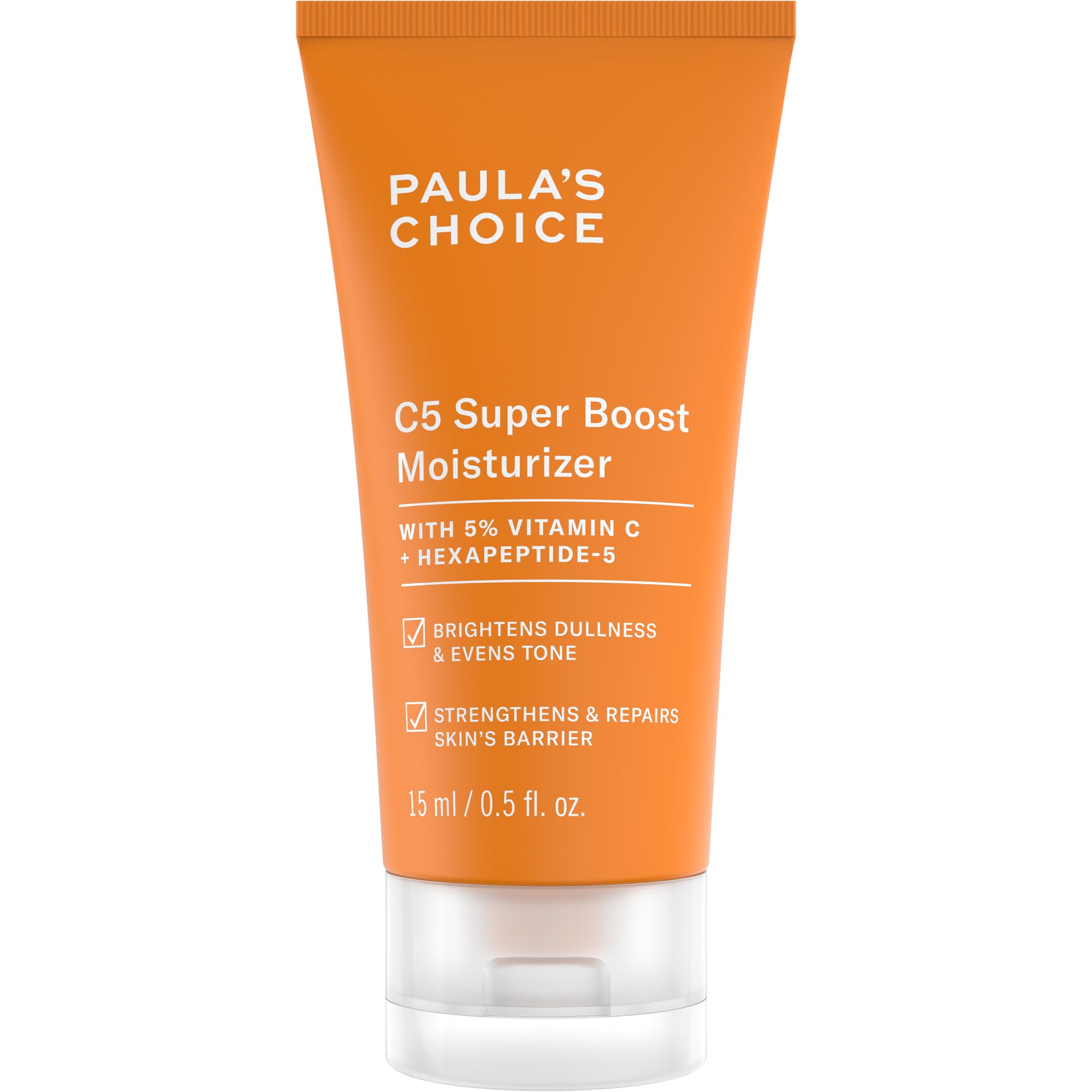 Paula's Choice C5 Moisturizer jar close-up; fragrance-free hydration with vitamin C.