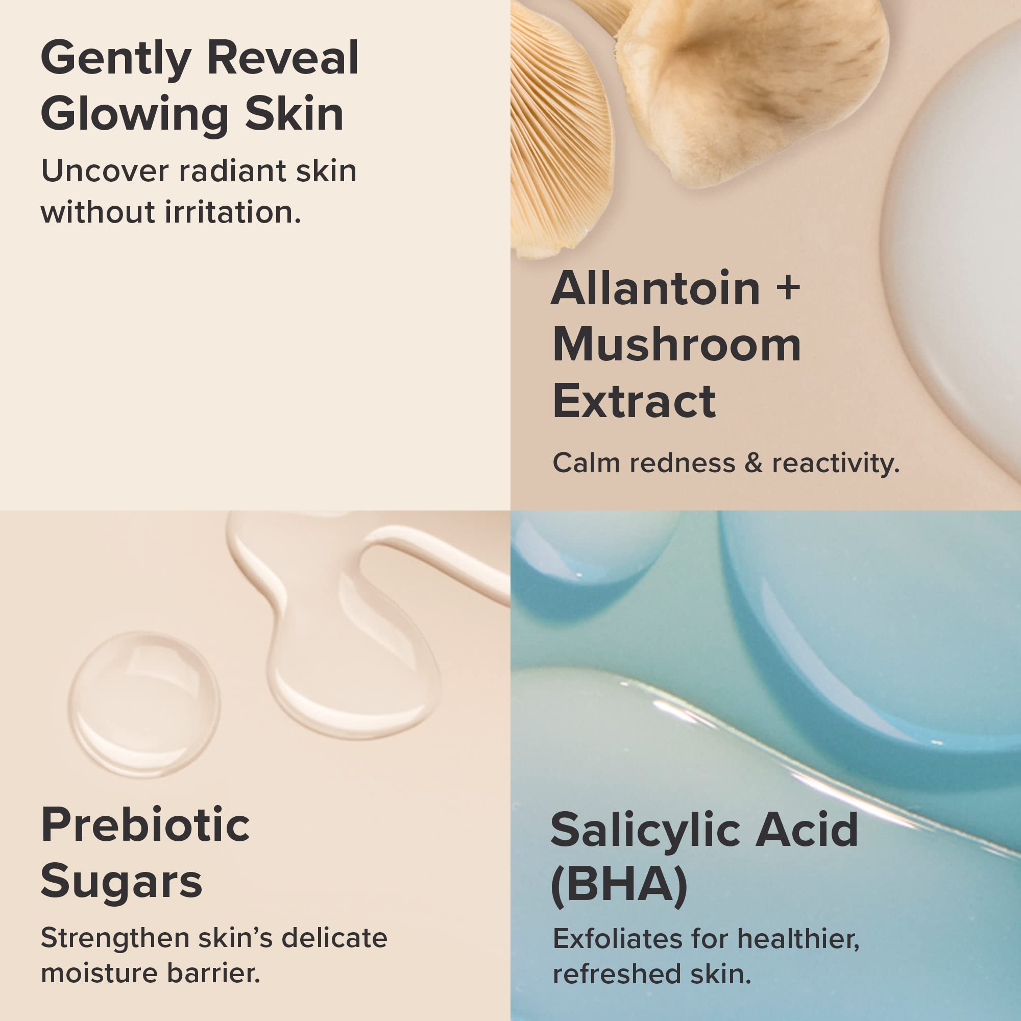 Paula's Choice CALM 1percent BHA applying to skin demonstrates gentle, leave-on exfoliation.