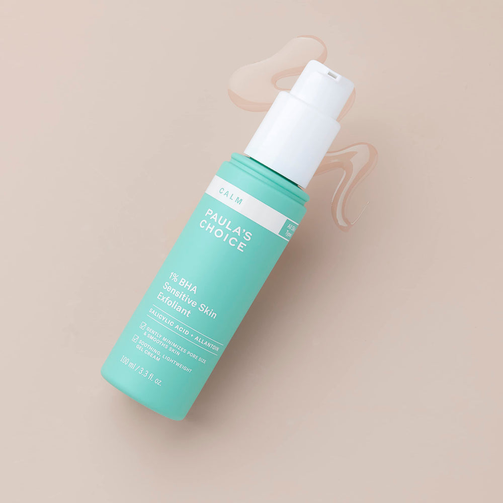 Paula's Choice CALM 1percent BHA calming ingredients close-up evokes soothing benefits.