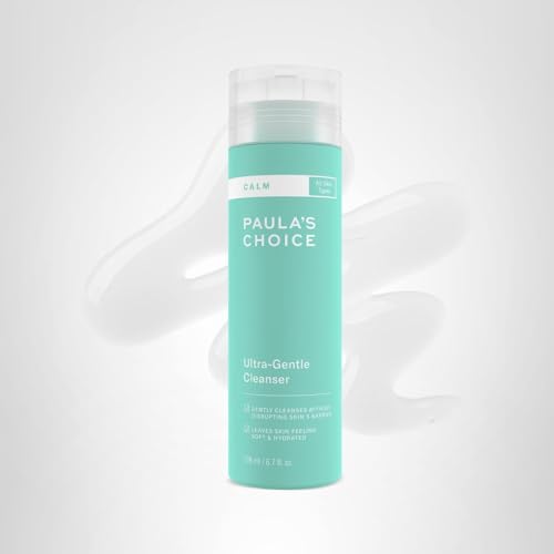Ingredients label of Paula's Choice CALM cleanser showing fragrance-free formula.