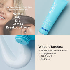 Close-up of Paula's Choice CLEAR fragrance-free formula soothing the skin