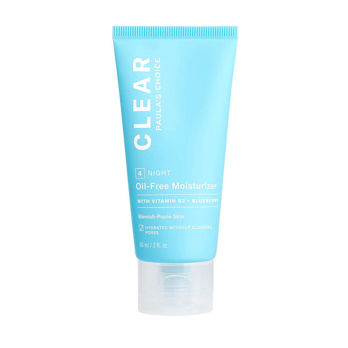 Paula's Choice CLEAR Oil-Free Moisturizer bottle delivers lightweight hydration without pore clogging.