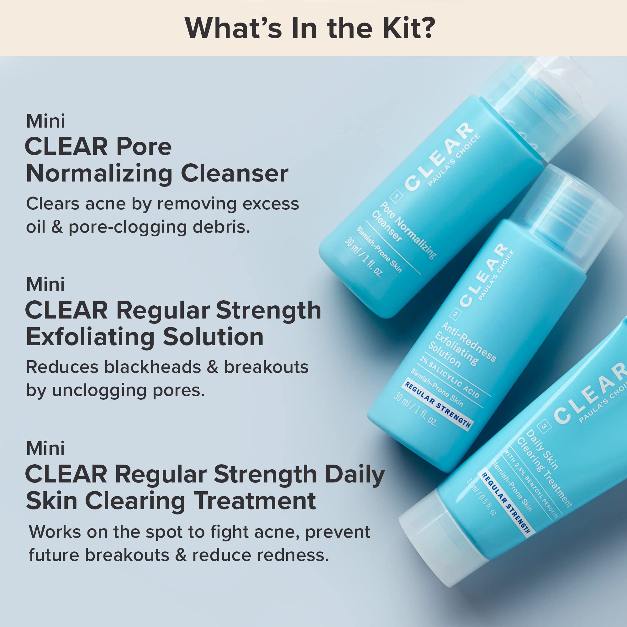 Paula's Choice CLEAR step-3 bottle helps reduce redness and refine pores over time.