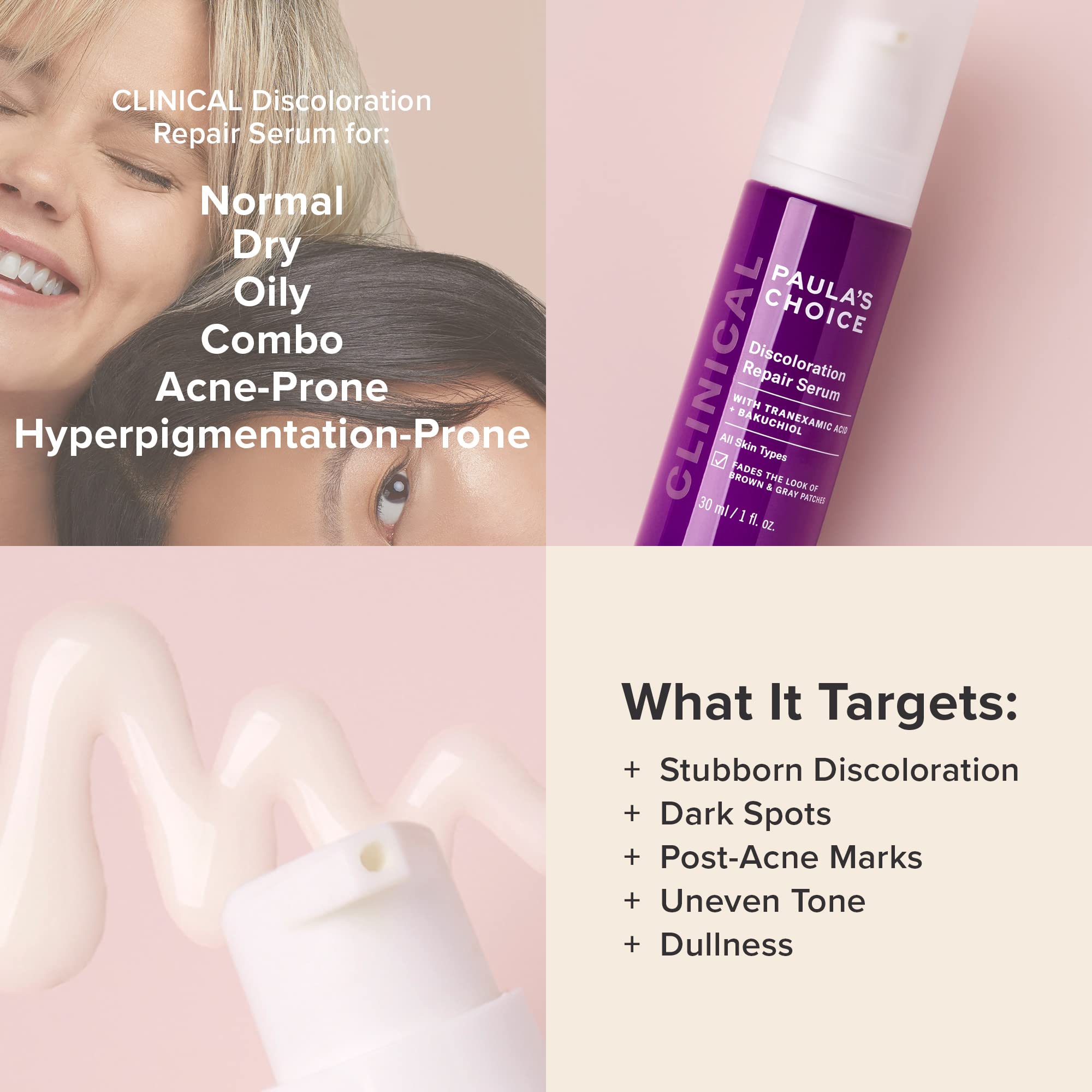 Paula's Choice fragrance-free serum texture appears smooth and quickly absorbed