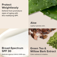 Paula's Choice moisturizer tube highlights green tea and willow bark extracts for calmer skin.