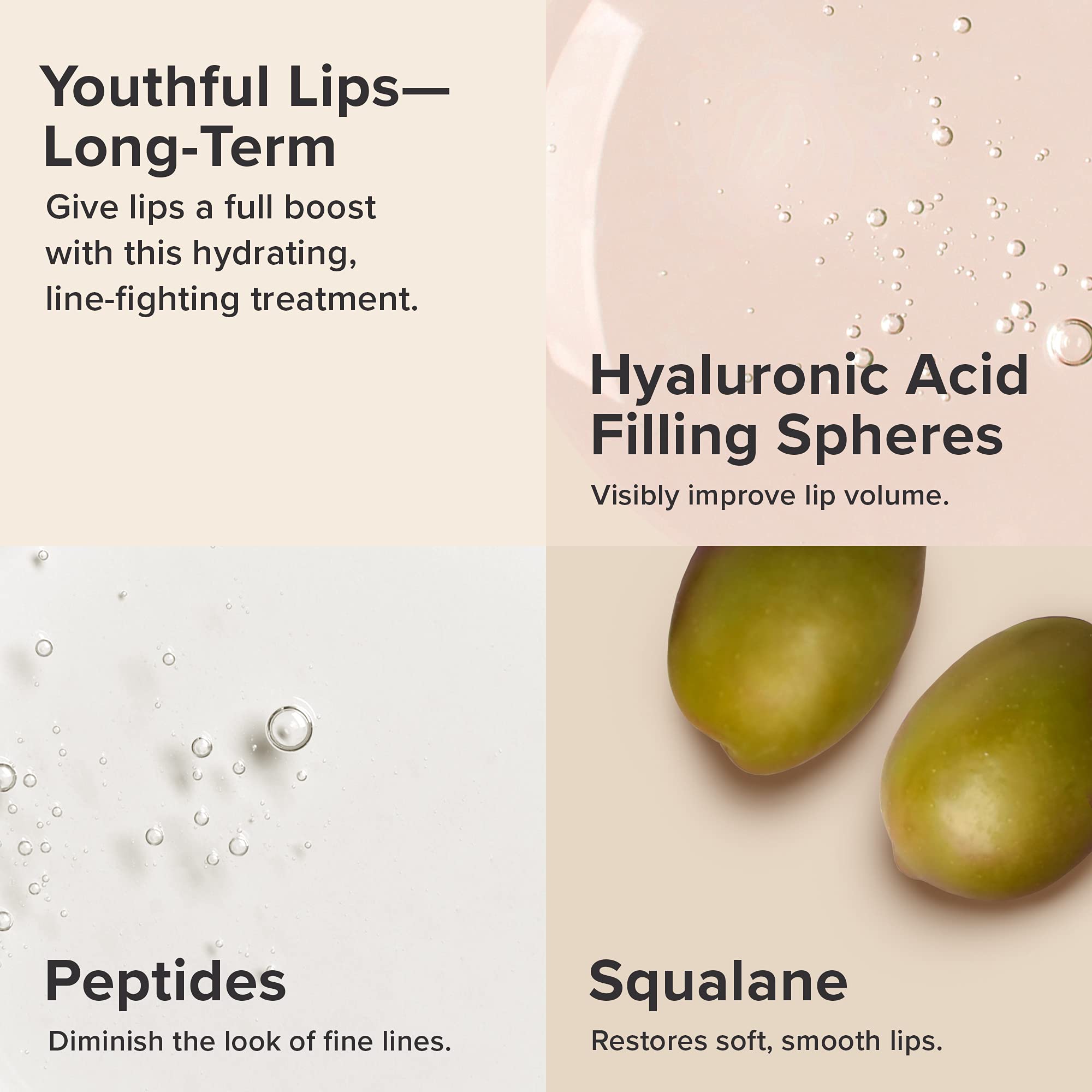Paula's Choice Lip Booster ingredients with hyaluronic acid and squalane for moisture.
