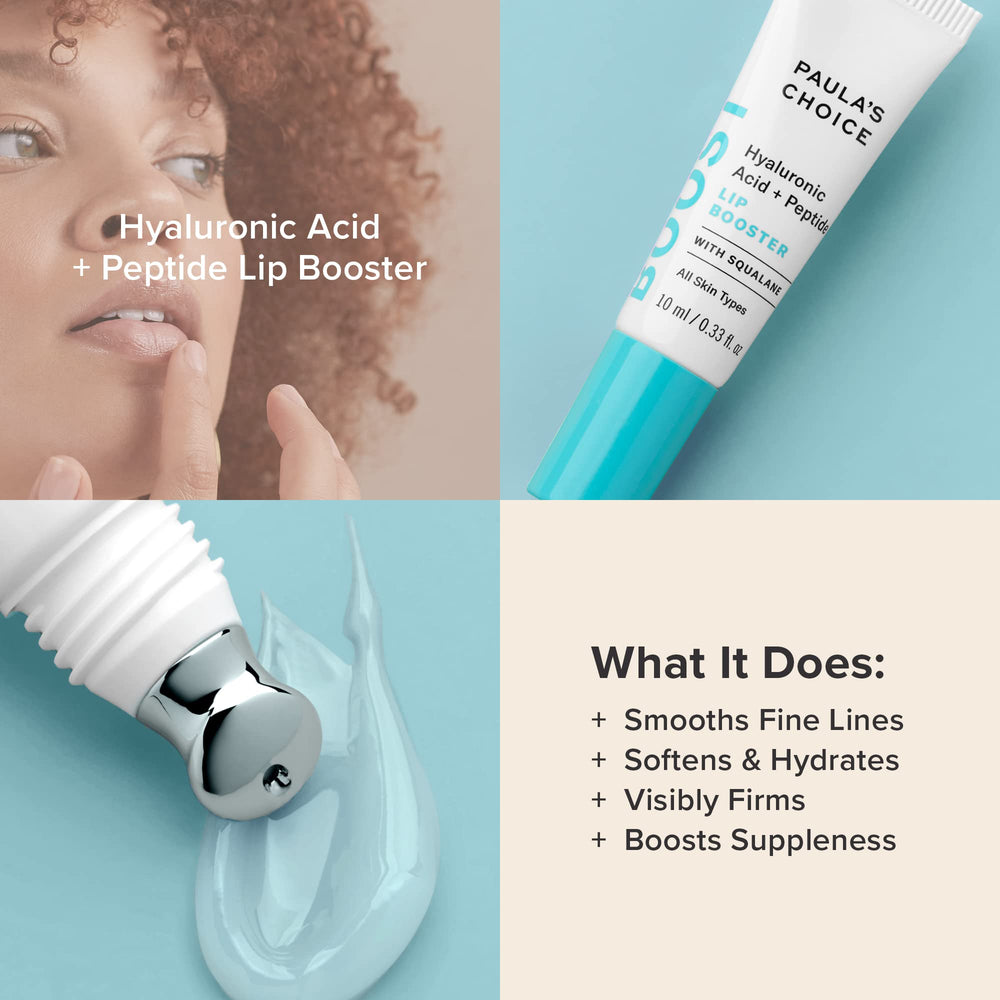 Paula's Choice Lip Booster packaging emphasizes sustainability and reduced plastic.