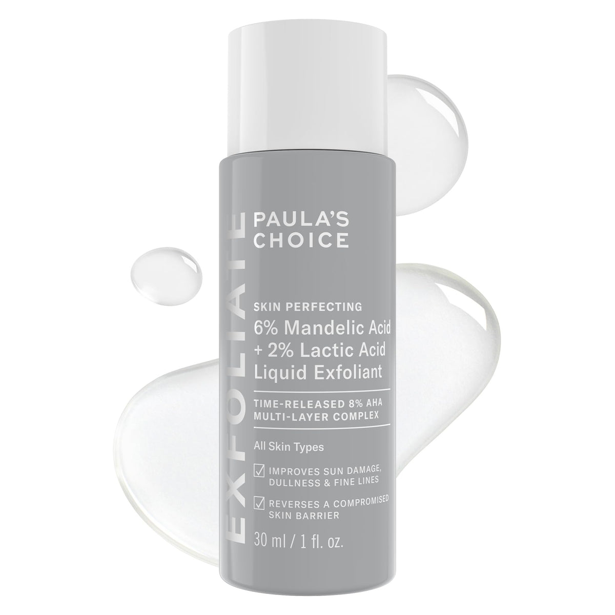 Paula's Choice Liquid Exfoliant bottle cap—gentle daily exfoliation for smoother skin.