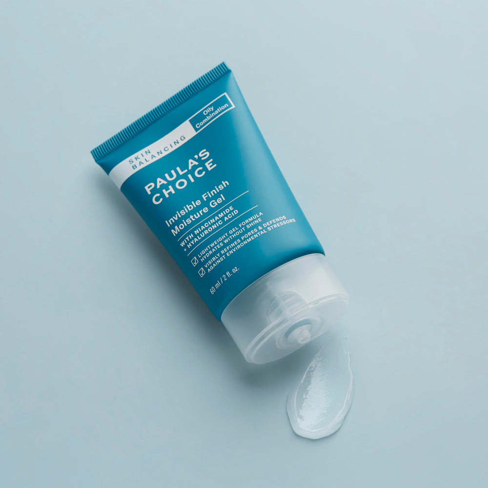 Paula's Choice invisible finish gel close-up highlighting niacinamide and hyaluronic acid benefits