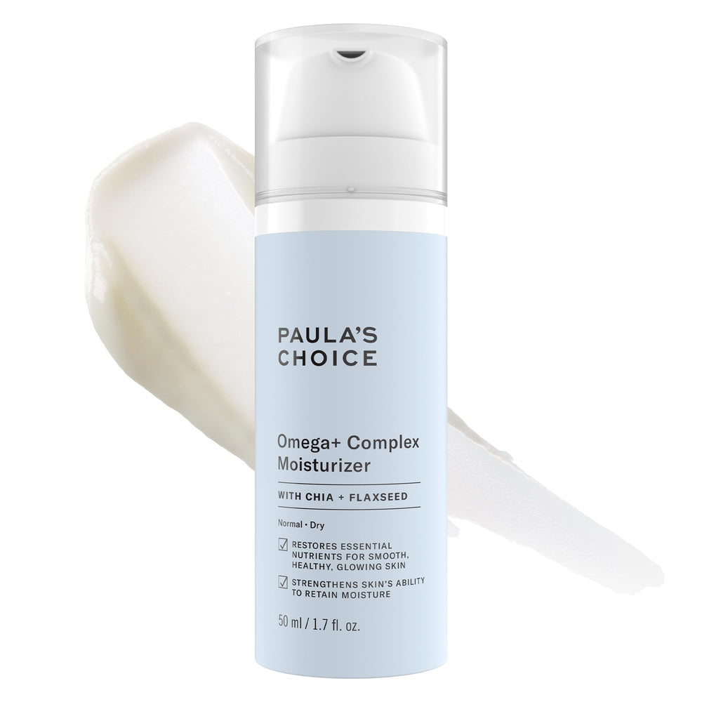 Paula's Choice Omega+ Moisturizer bottle-pump provides intense hydration for dry skin