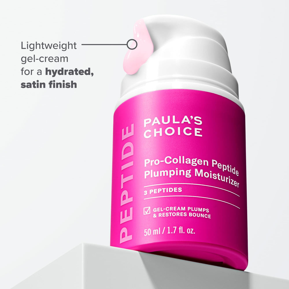 Ingredient panel highlights pro-collagen peptides and barrier support.