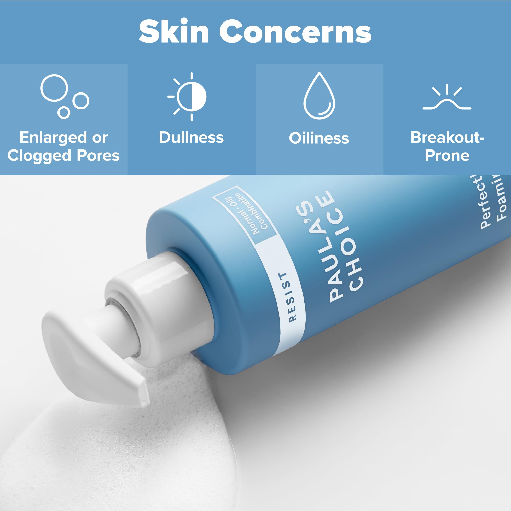 Paula's Choice RESIST Perfectly Balanced Cleanser demonstrates makeup removal and pore refinement.
