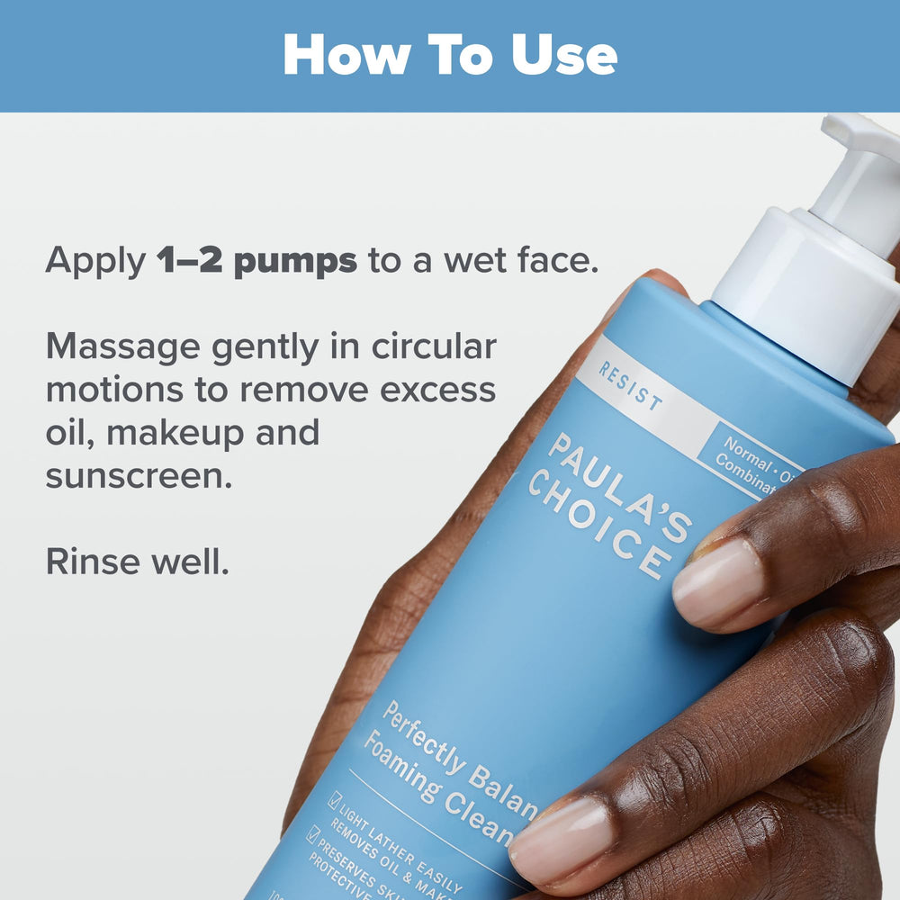 Paula's Choice RESIST cleanser texture image highlights hydrating hyaluronic acid benefits.