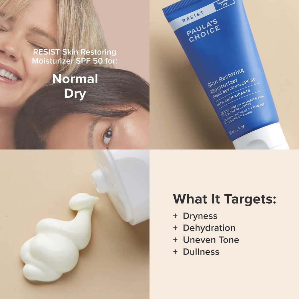 Paula's Choice RESIST SPF 50 formula highlights niacinamide and licorice for skin comfort.