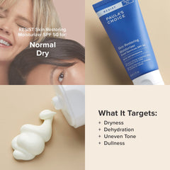 Paula's Choice RESIST SPF 50 formula highlights niacinamide and licorice for skin comfort.