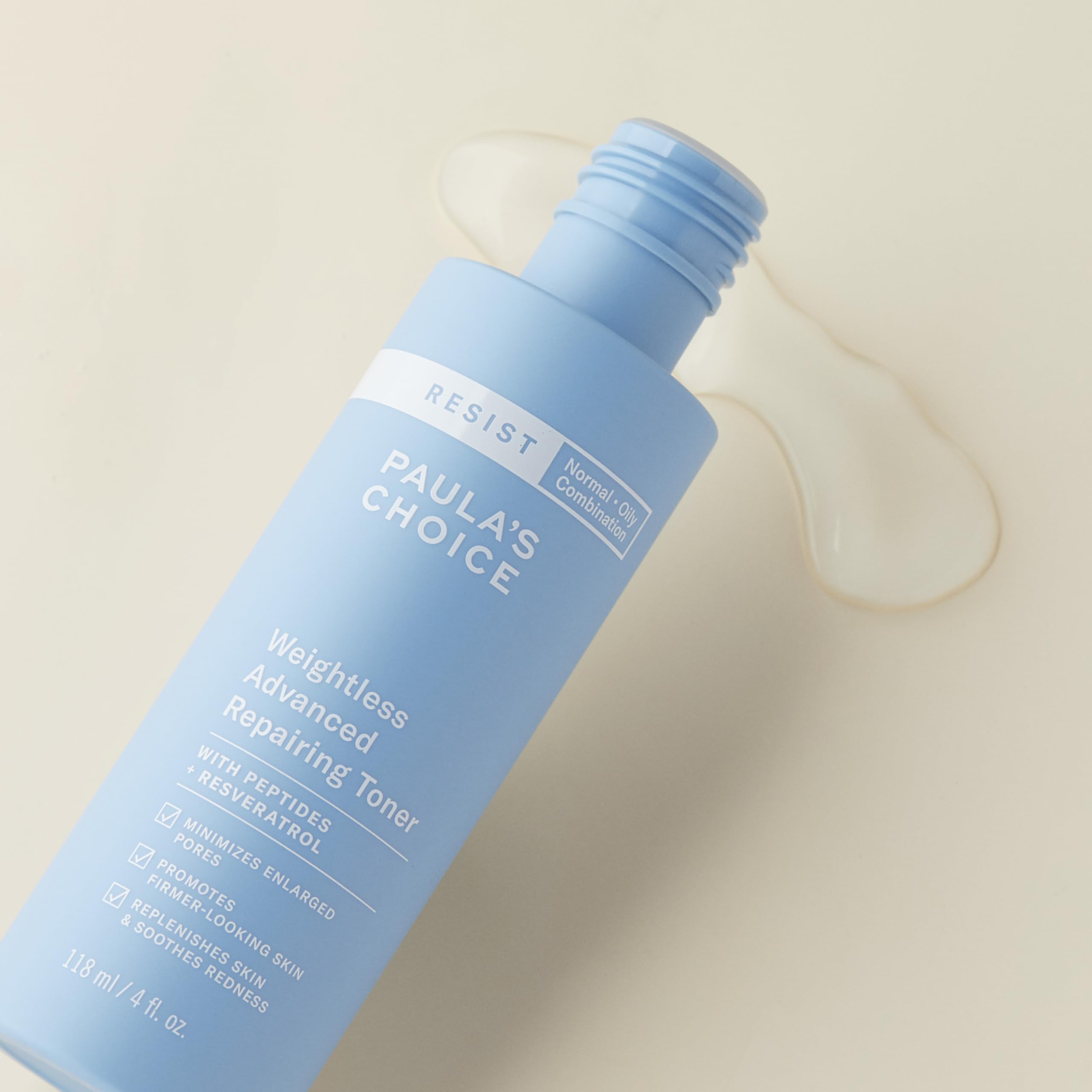 Paula's Choice Resist Toner fragrance-free label signaling gentle care for sensitive types.