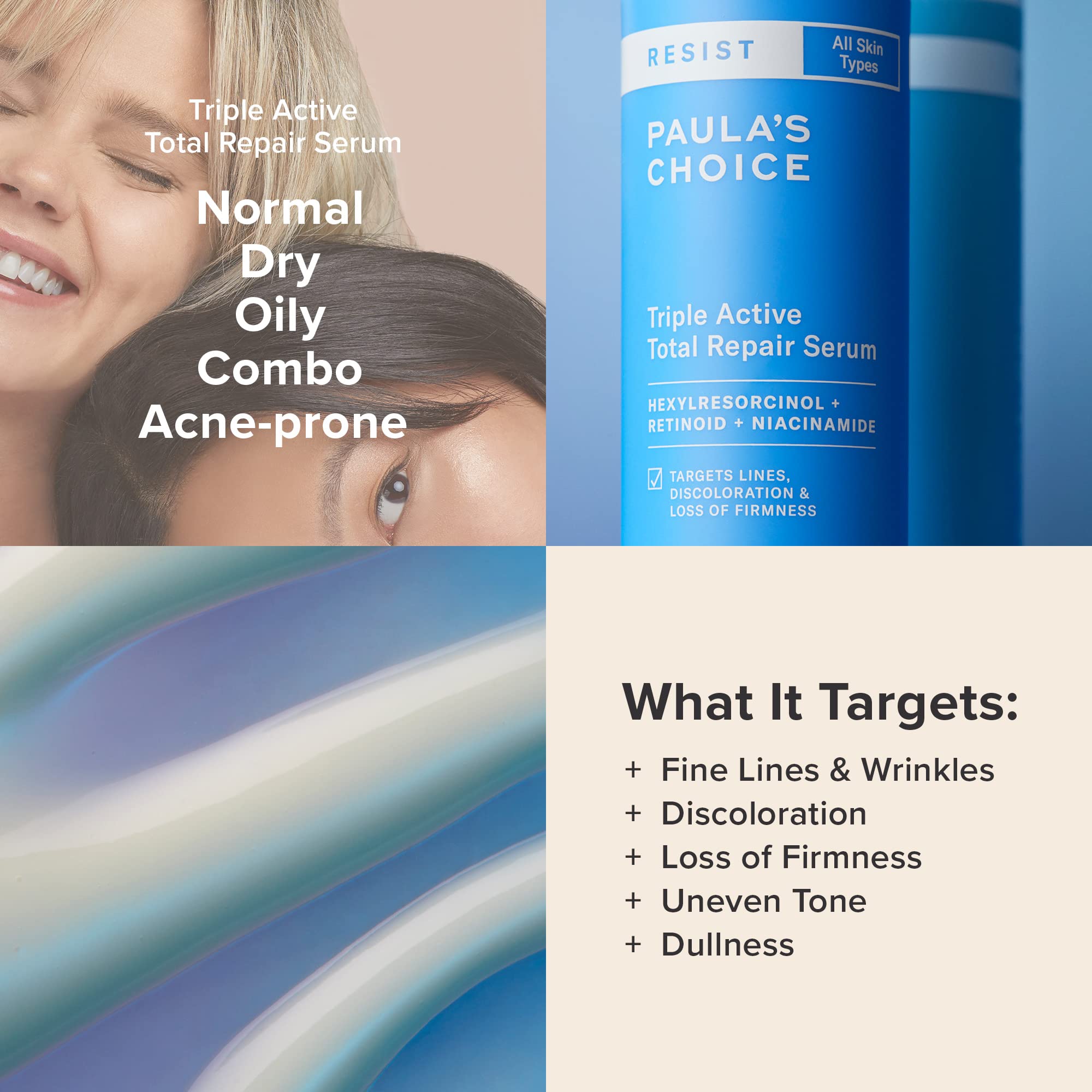 Paula's Choice RESIST ingredients hexylresorcinol, niacinamide and retinoid for targeting discoloration.