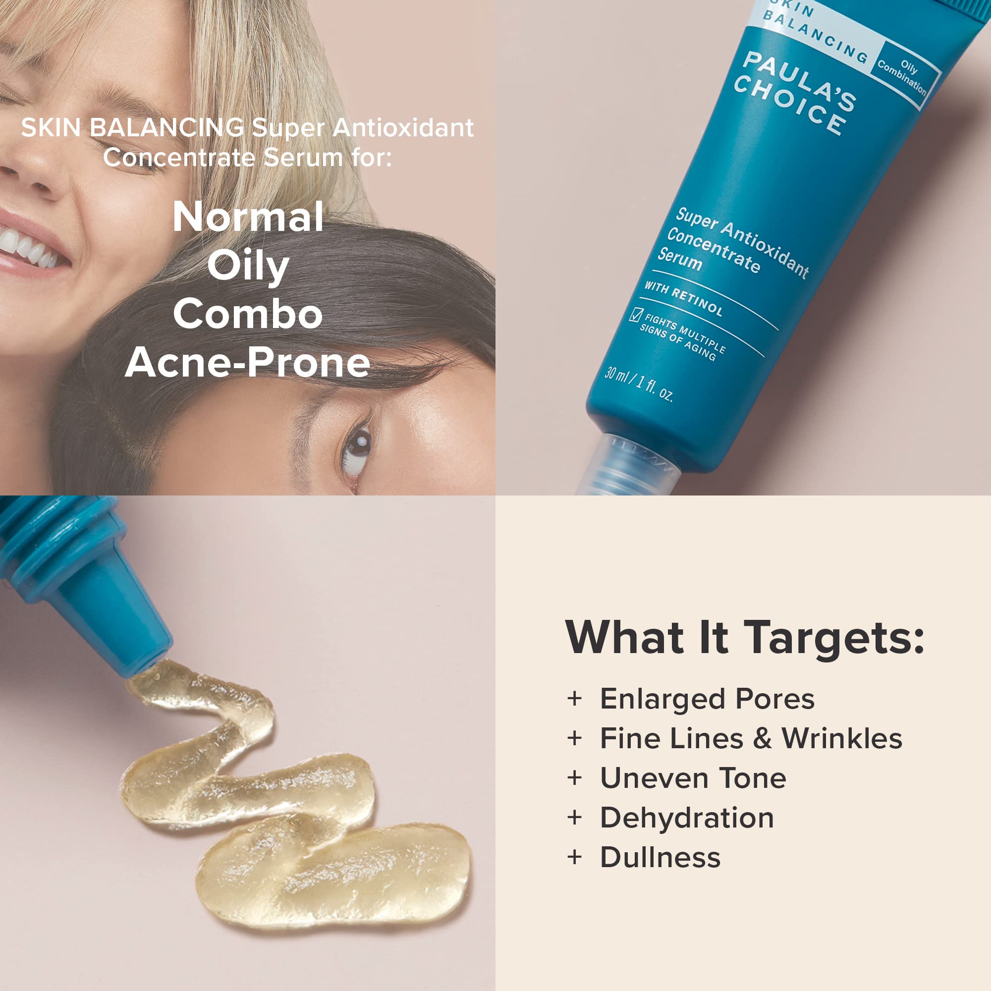 Paula's Choice Skin Balancing Serum texture closeup, lightweight and fast-absorbing