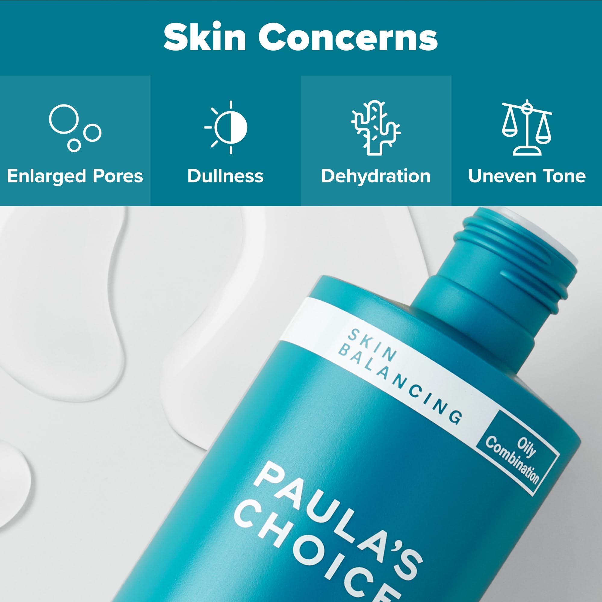 Paula's Choice Skin Balancing Toner applied on skin for hydration and texture refinement