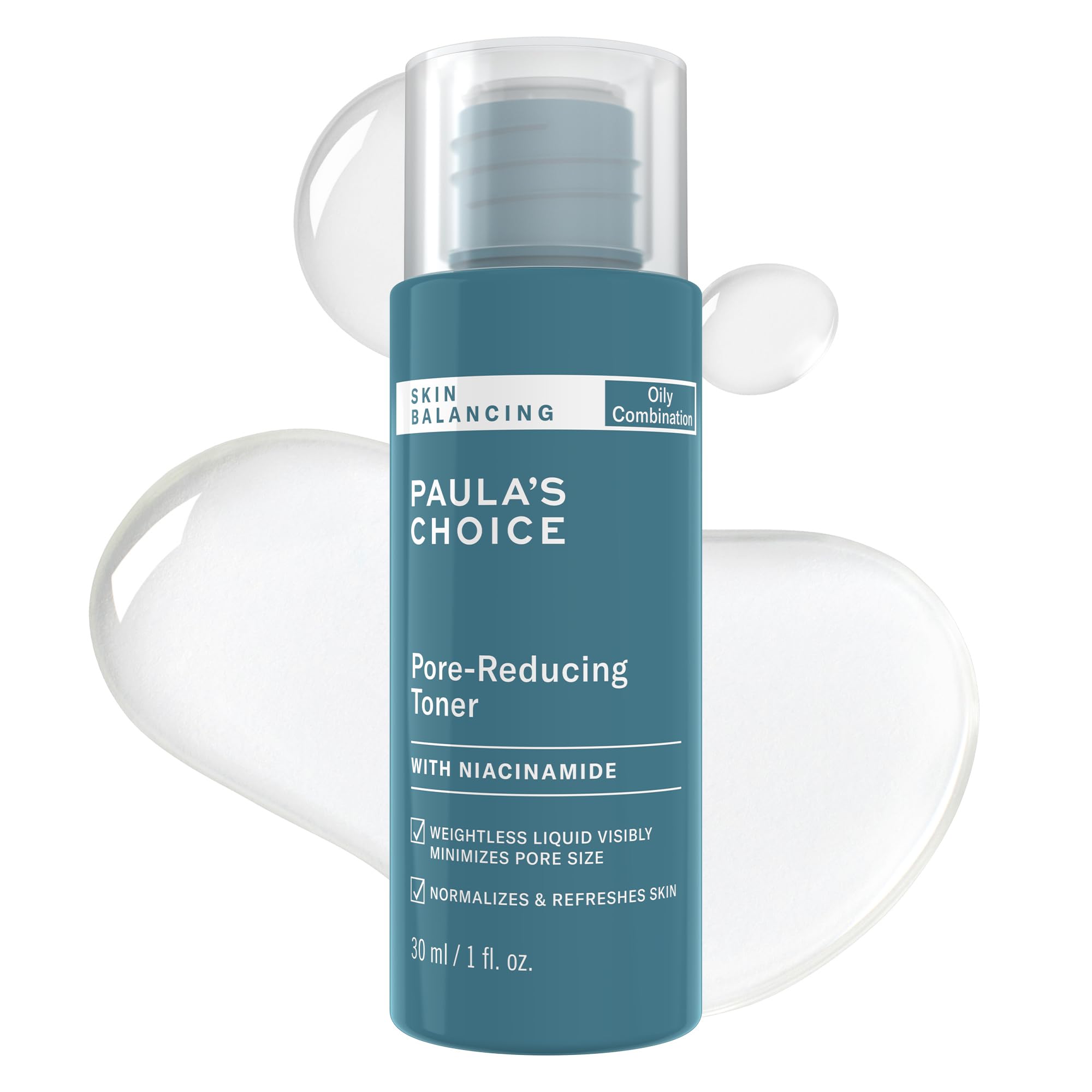 Paula's Choice Skin Balancing Toner bottle for pore reduction and oil control.