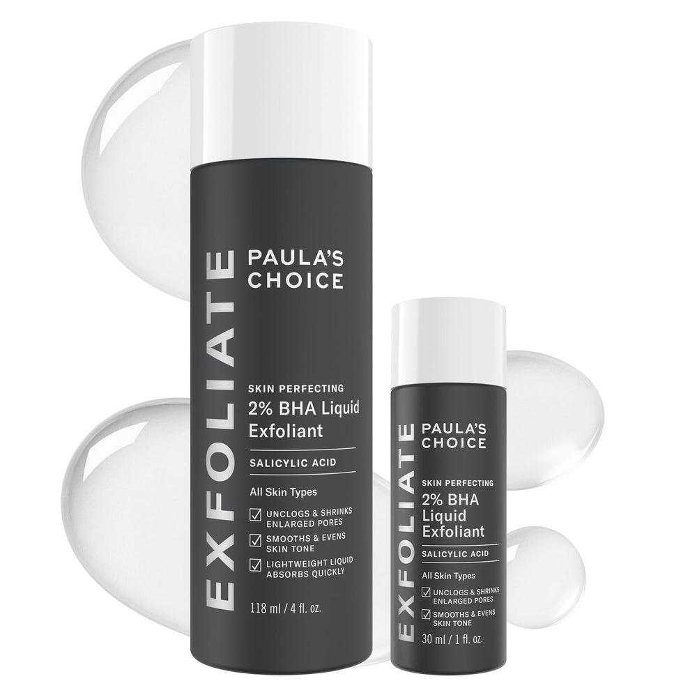 Paula's Choice Skin Perfecting 2% BHA liquid bottle helps unclog pores for clearer skin