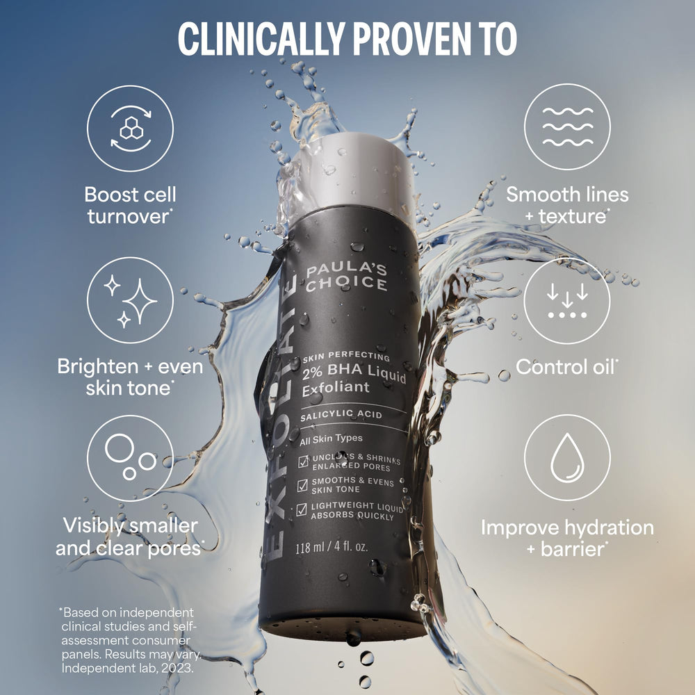 Paula's Choice pore-unclogging action helps refine pores for a more even look