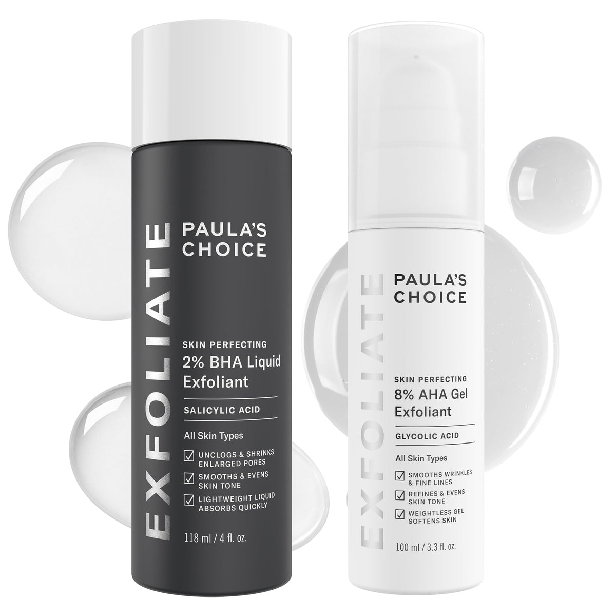 Paula's Choice Skin Perfecting 8% AHA Gel Exfoliant bottle for smoother skin.