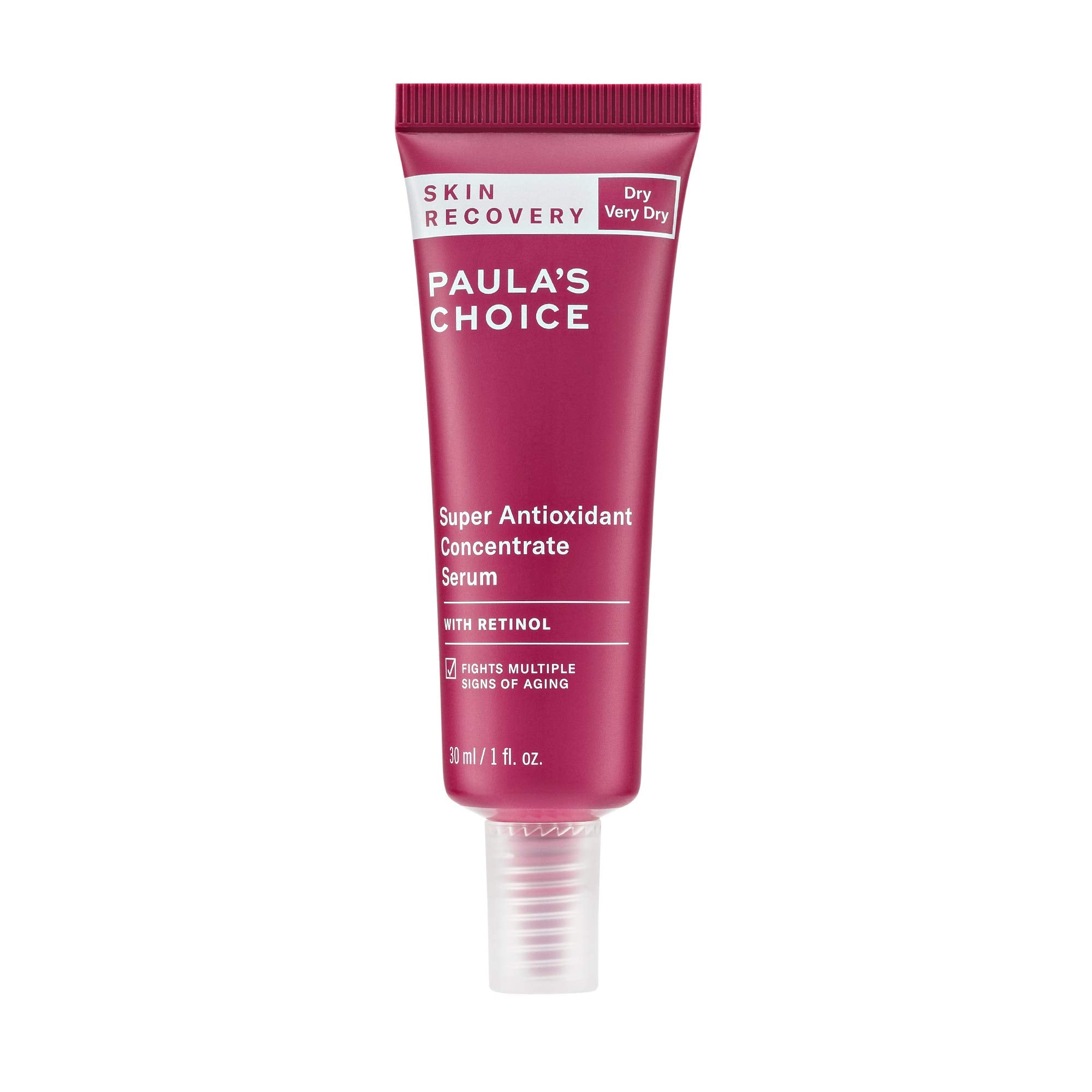 Paula's Choice Skin Recovery Serum tube cap close-up for gentle hydration.