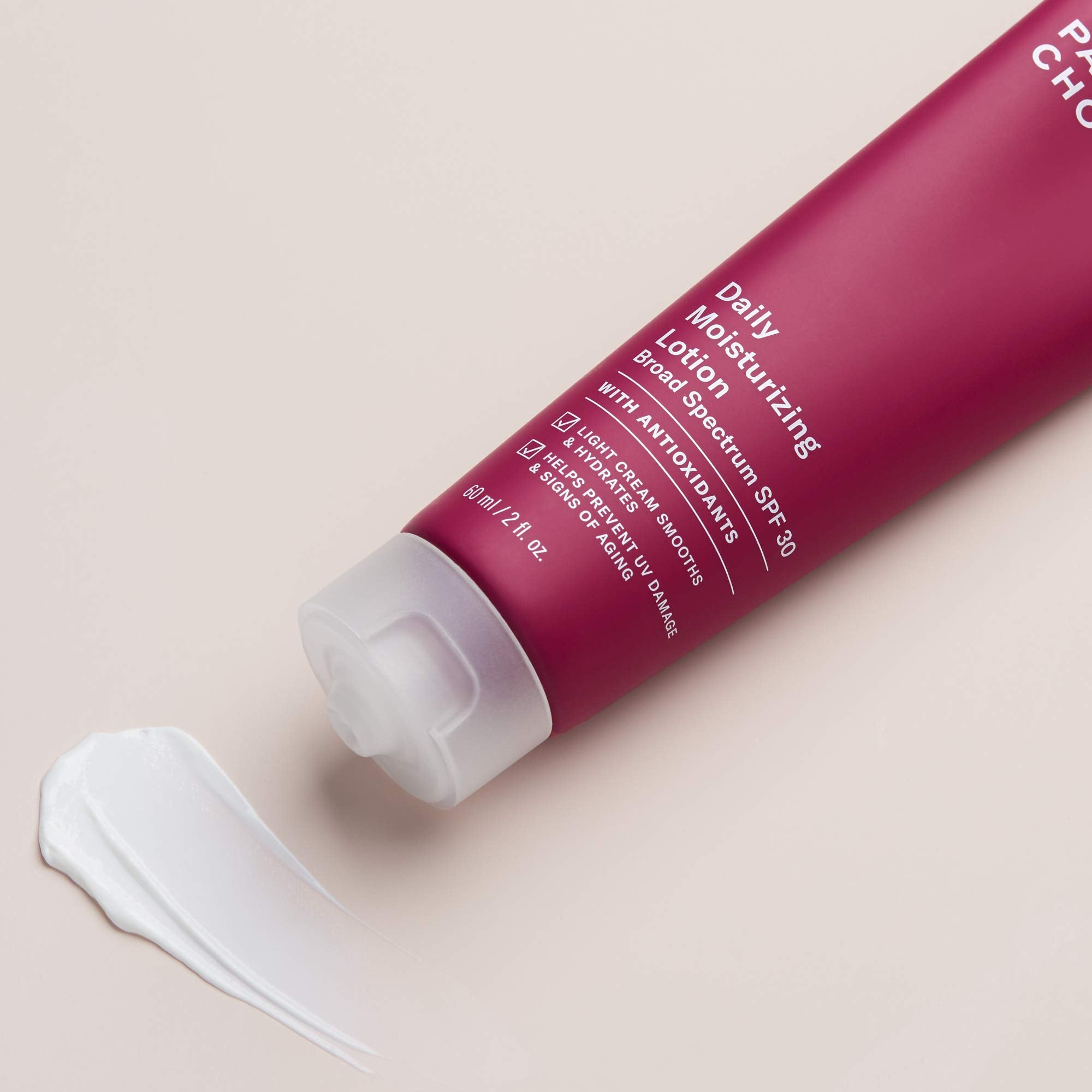 Paula's Choice sunscreen being applied portrays light, non-greasy finish.