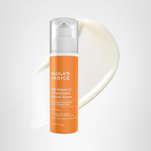 Usage steps for Paula's Choice vitamin C serum illustrated in the image.