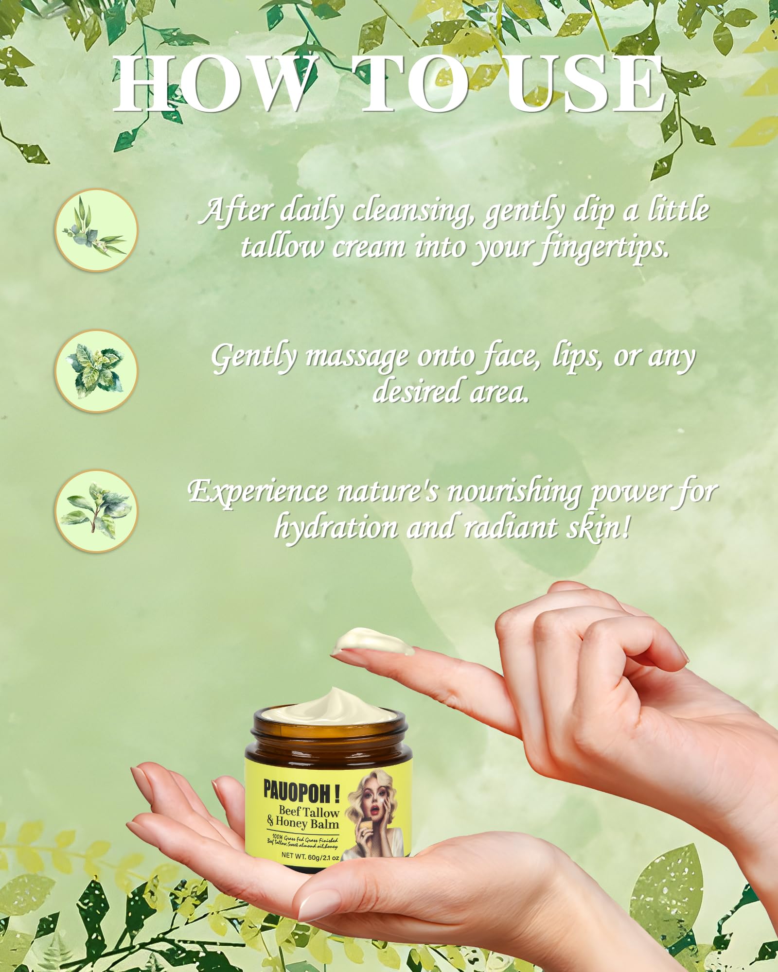 PAUOPOH sensitive skin care use demonstrates gentle, calm nourishment