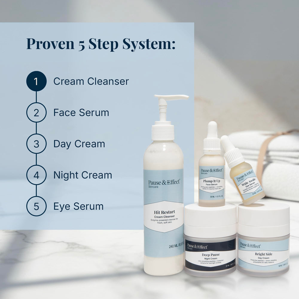 Pause & Effect skin hydration after wash showing refreshed look