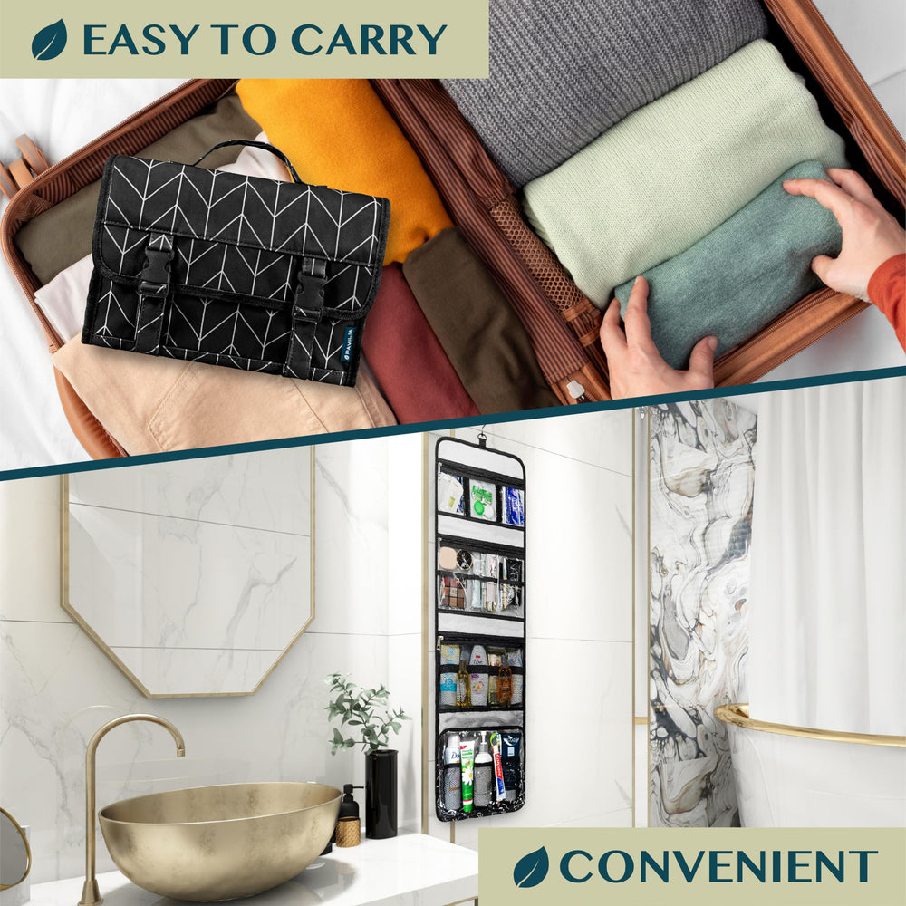 PAVILIA front zipper pocket view enables quick access to essentials.