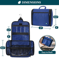 PAVILIA large hanging toiletry bag unfolded for full access.