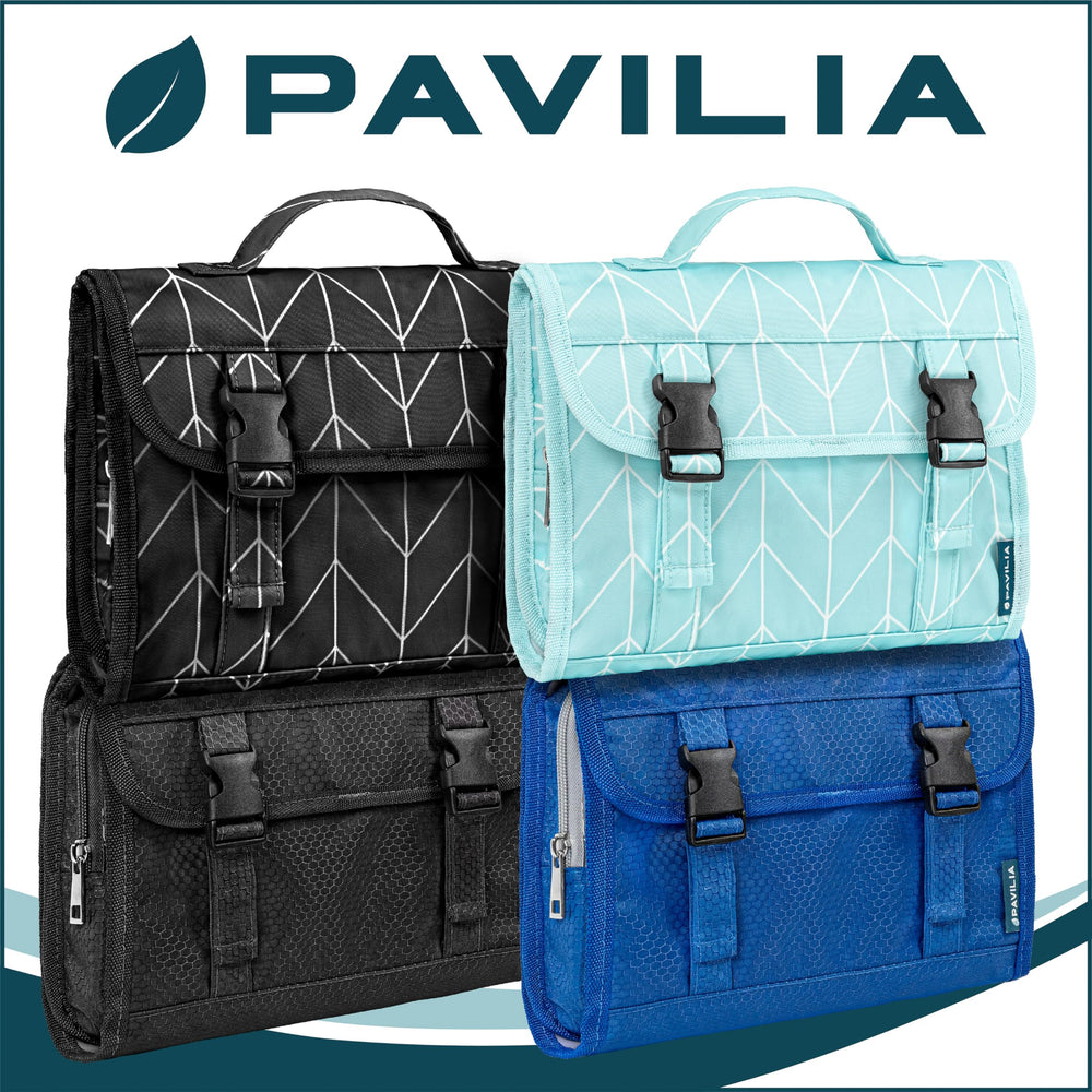 PAVILIA packable travel bag demonstrates easy packing into luggage.