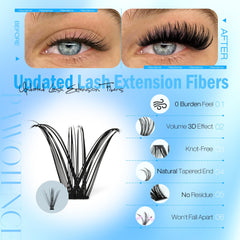 Pawotence cluster lashes 10-18mm for customizable eye opening effects.