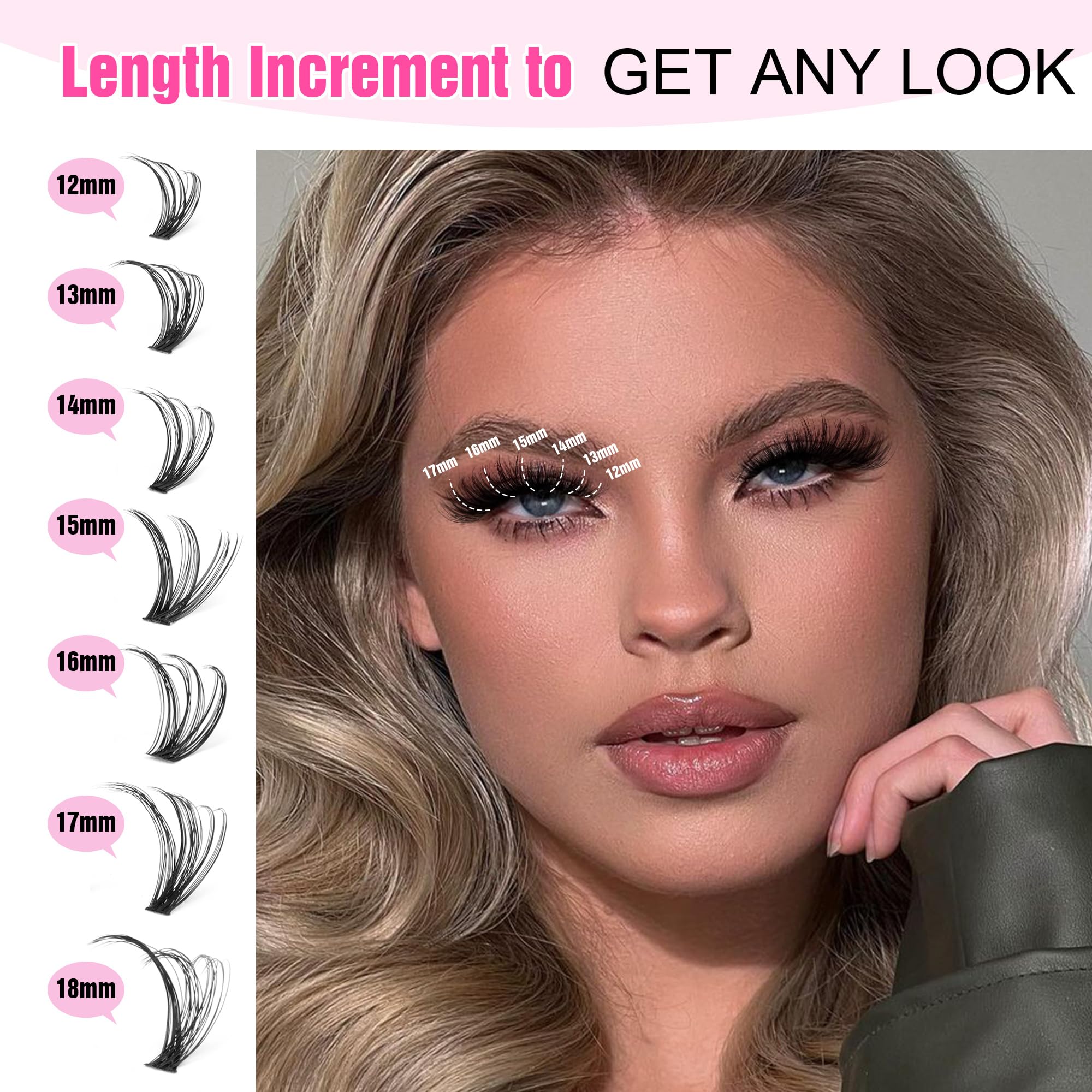 Pawotence Cluster lashes 12-18mm for customizable volume