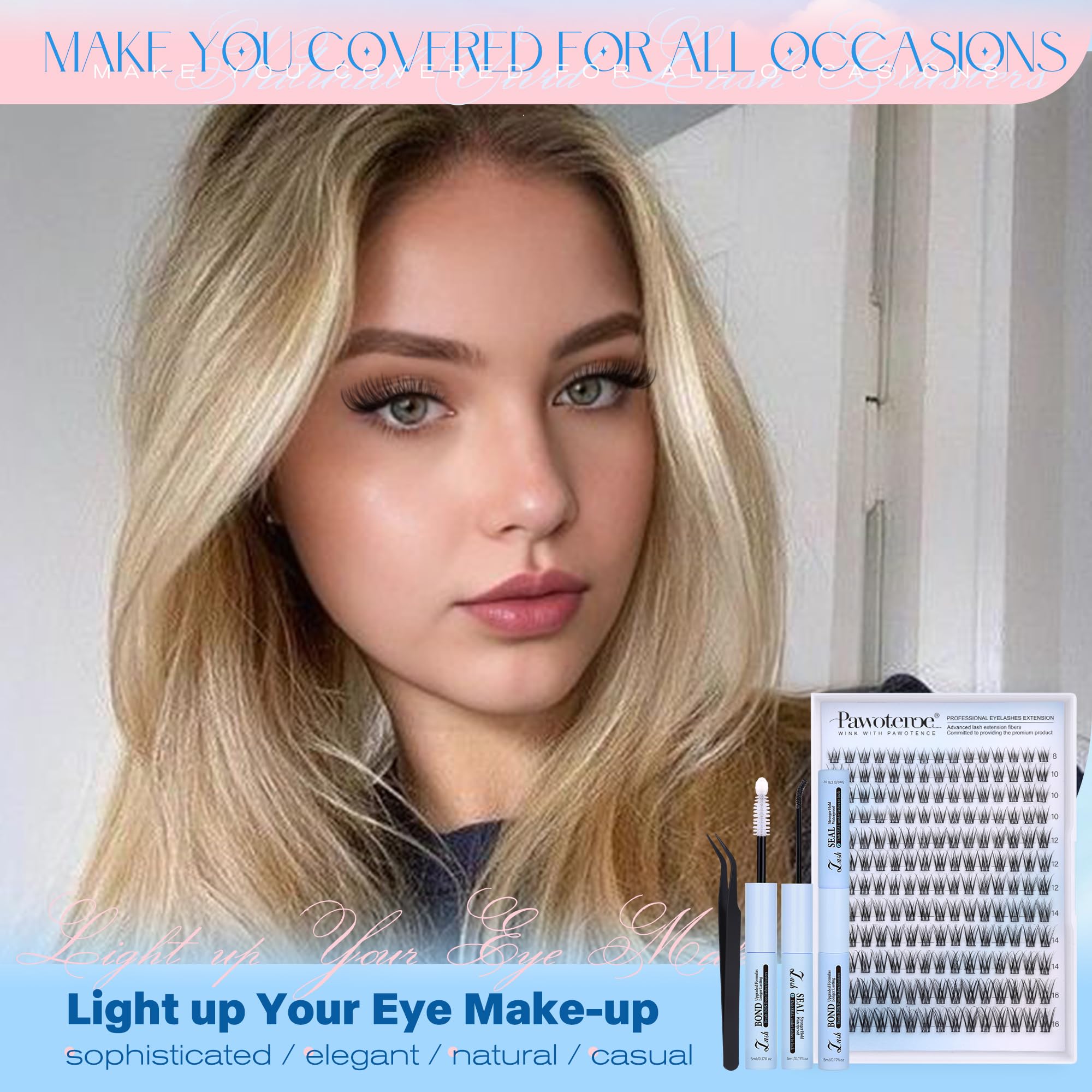 Pawotence DIY eyelash extension kit for at home customization