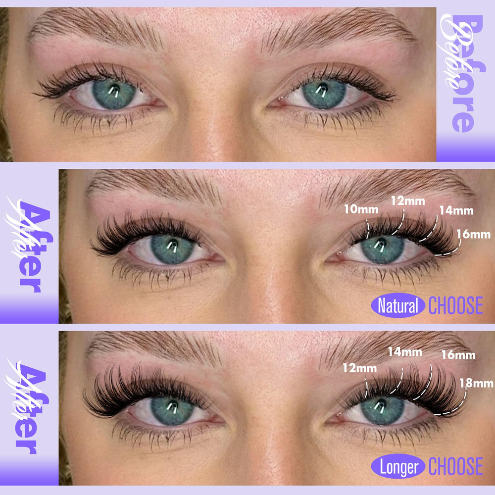 Pawotence Kira 12mm clusters for soft volume and gentle lift.