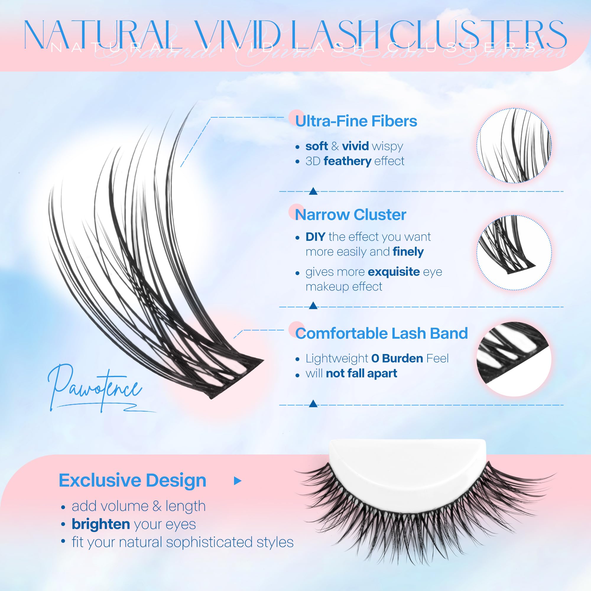Pawotence lash applicator tweezers for precise placement of clusters