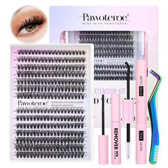 Pawotence lash clusters 30D-40D in 9-16mm for fuller, natural-looking lashes.