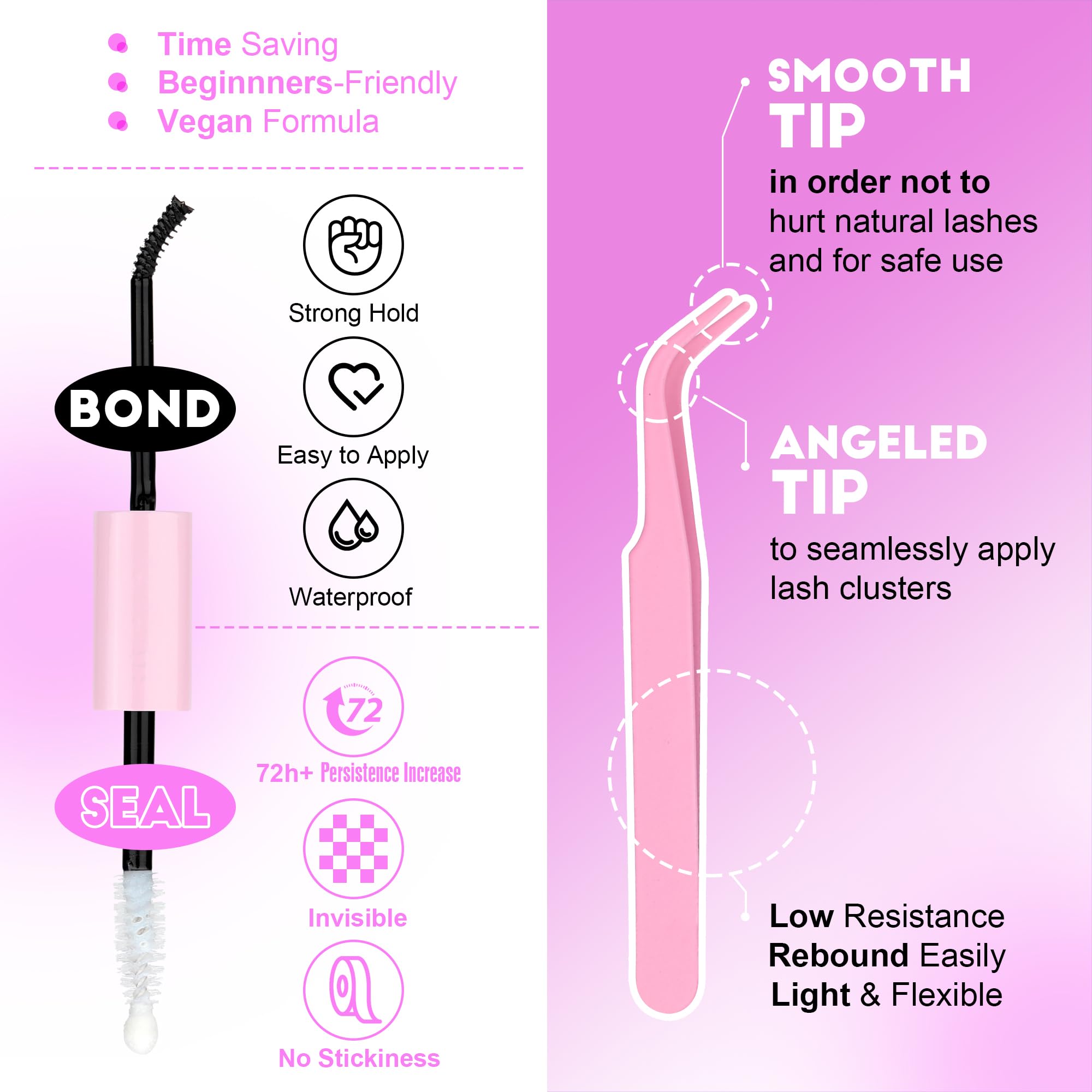 Pawotence lash seal brush helps lock clusters for a durable finish.