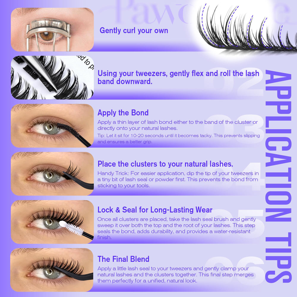 Pawotence Misha Lashes Clusters full set impact look